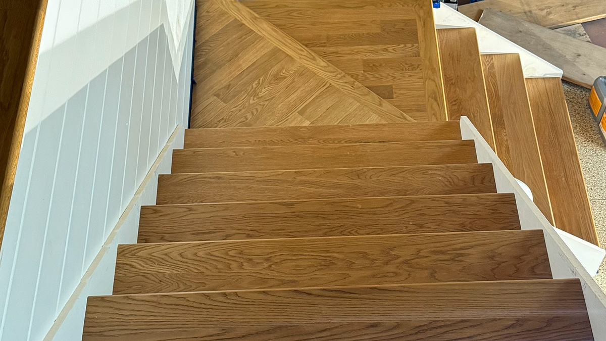 Stair-Tread-and-Riser-Install-Sand-Finish-Wisconsin-Dells-WI